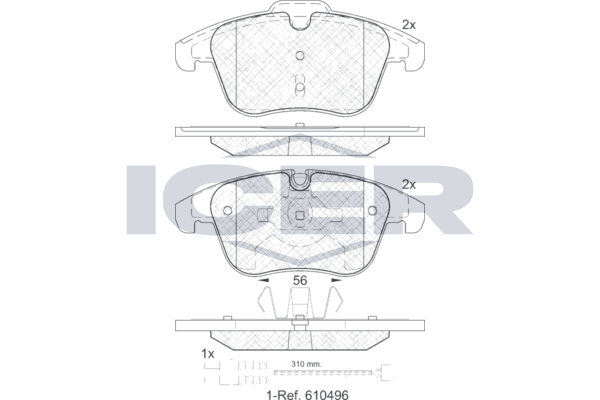 Front Brake Pad Set Icer Peugeot 508
