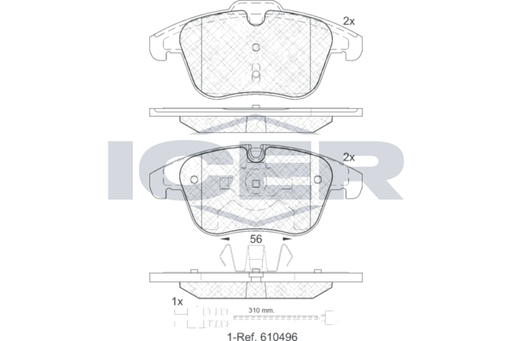Front Brake Pad Set Icer Peugeot 508