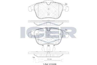 Front Brake Pad Set Icer Peugeot 508