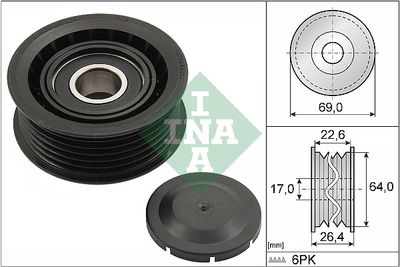 Deflection/Guide Pulley, V-Ribbed Belt