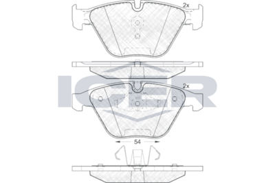 Front Brake Pad Set Icer Bmw 3 (E90) 318