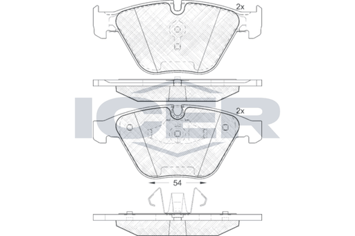 Front Brake Pad Set Icer Bmw 3 (E90) 318
