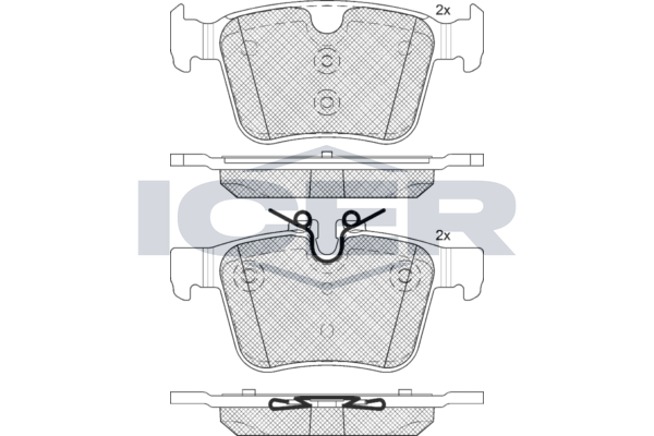 Brake Pad Set Rear Icer Jaguar Xf