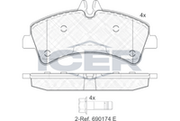 Brake Pad Rear Axle Mercedes-Benz Icer