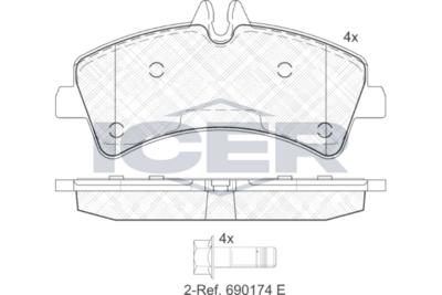 Brake Pad Rear Axle Mercedes-Benz Icer