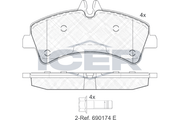Brake Pad Rear Axle Mercedes-Benz Icer