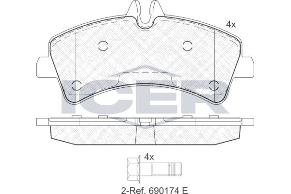 Brake Pad Rear Axle Mercedes-Benz Icer