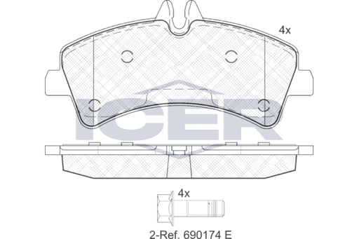 Brake Pad Rear Axle Mercedes-Benz Icer