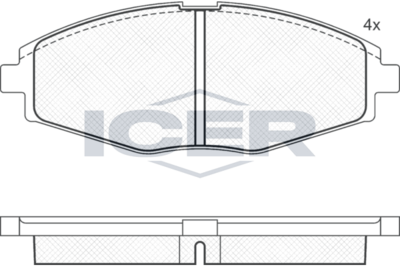 Front Brake Pad Set Icer Lanos (Klat) 1.