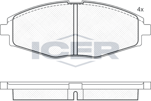 Front Brake Pad Set Icer Lanos (Klat) 1.