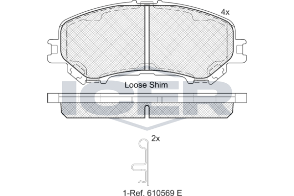 Front Brake Pad Set Icer Nissan X-Trail
