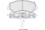Front Brake Pad Set Icer Nissan X-Trail
