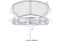 Front Brake Pad Set Icer Nissan X-Trail