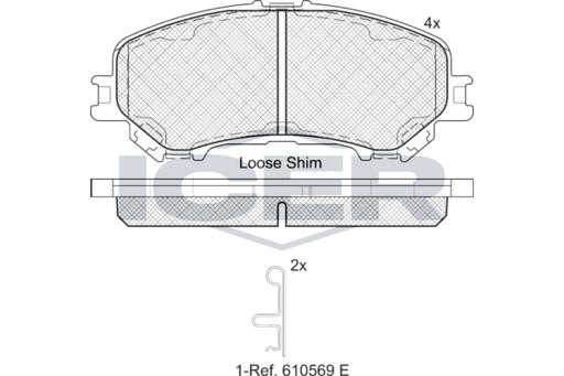 Front Brake Pad Set Icer Nissan X-Trail