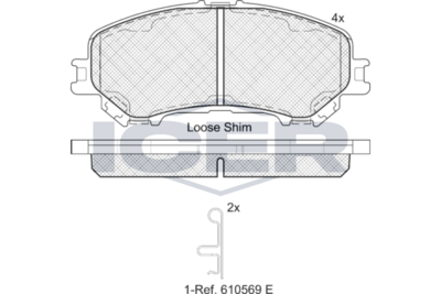 Front Brake Pad Set Icer Nissan X-Trail