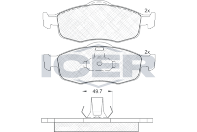 Brake Pad Set Front Icer Ford Mondeo
