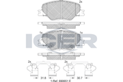 Brake Pad Set Front Icer Opel Insignia