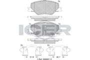 Brake Pad Set Front Icer Opel Insignia