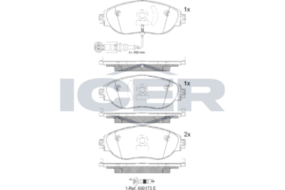 Front Brake Pad Icer For Vw/Passat/Skoda