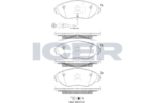 Front Brake Pad Icer For Vw/Passat/Skoda