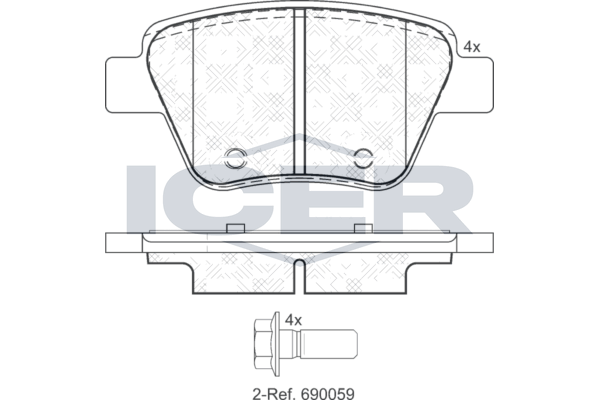Rear - Brake Pad - Icer Audi A1 (8X1, 8X
