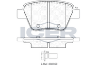 Rear - Brake Pad - Icer Audi A1 (8X1, 8X