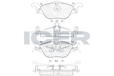 Front - Brake Pad - Icer - Opel Astra G