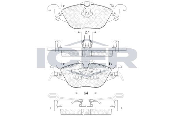 Front - Brake Pad - Icer - Opel Astra G