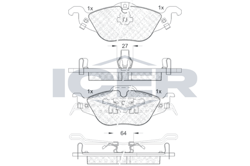 Front - Brake Pad - Icer - Opel Astra G