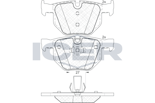 Rear - Brake Pad - Icer - Bmw 5 (E60) 52