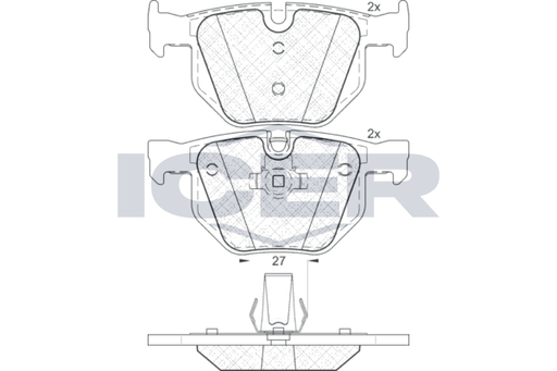 Rear - Brake Pad - Icer - Bmw 5 (E60) 52