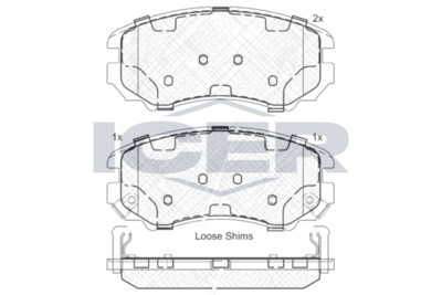 Front - Brake Pad - Icer - Hyundai Coupe