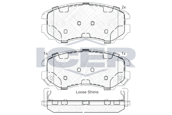 Front - Brake Pad - Icer - Hyundai Coupe