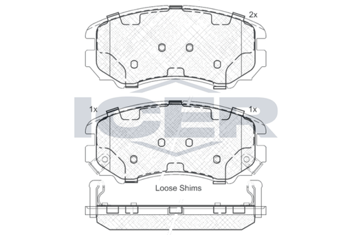 Front - Brake Pad - Icer - Hyundai Coupe