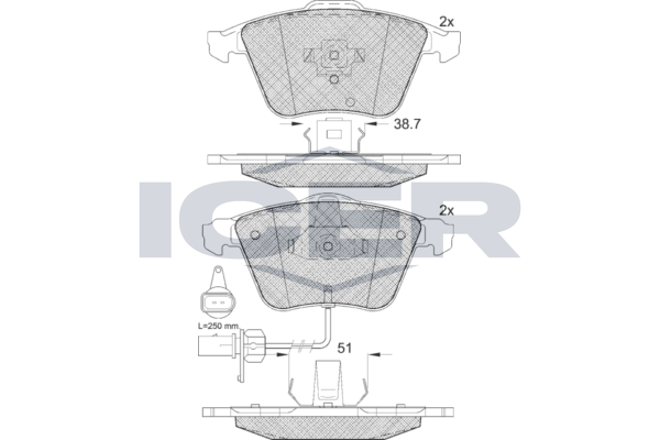 Brake Pad Front Axle Audi Icer