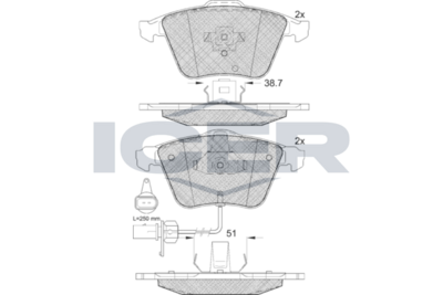 Brake Pad Front Axle Audi Icer