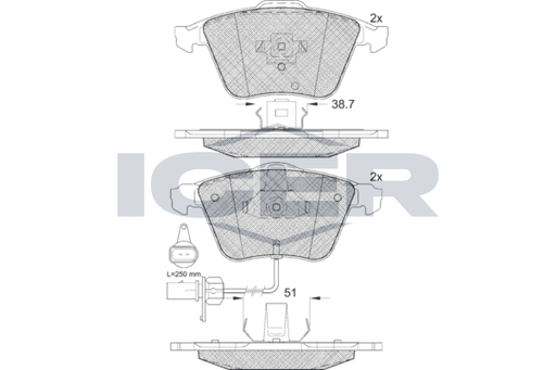 Brake Pad Front Axle Audi Icer