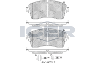 Brake Pad Front Axle Land Rover Icer