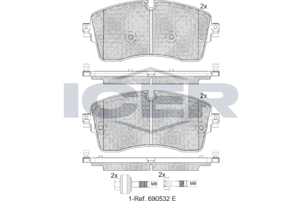 Brake Pad Front Axle Land Rover Icer