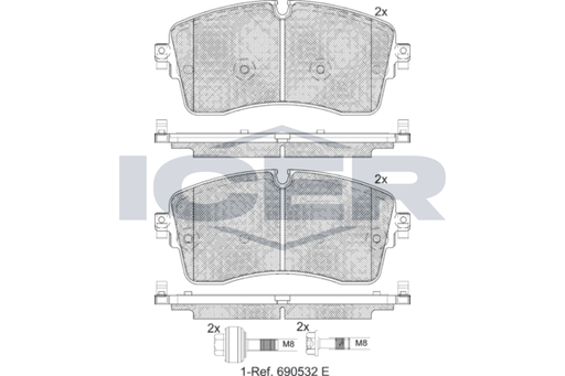 Brake Pad Front Axle Land Rover Icer
