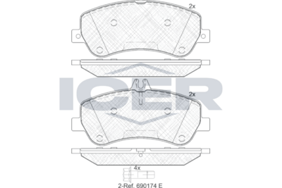 Front - Brake Pad - Icer Mercedes-Benz G