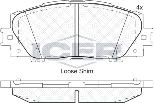Front Brake Pad Icer Toyota Yaris