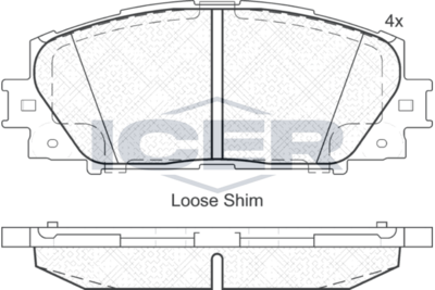 Front Brake Pad Icer Toyota Yaris