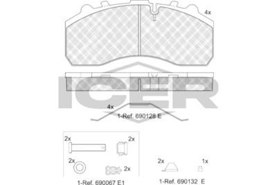 Rear - Brake Pad - Icer Iveco