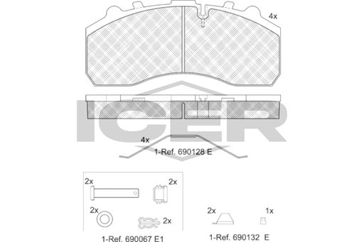 Rear - Brake Pad - Icer Iveco