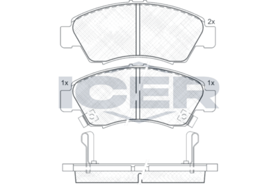 Brake Pad Set Front Icer Honda Civic