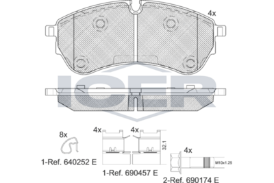 Brake Pad Set Rear Icer Vw Crafter