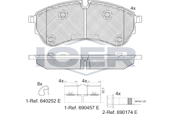 Brake Pad Set Rear Icer Vw Crafter