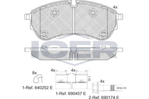 Brake Pad Set Rear Icer Vw Crafter