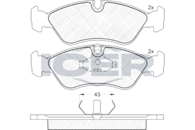 Front - Brake Pad - Icer - Opel Vectra B